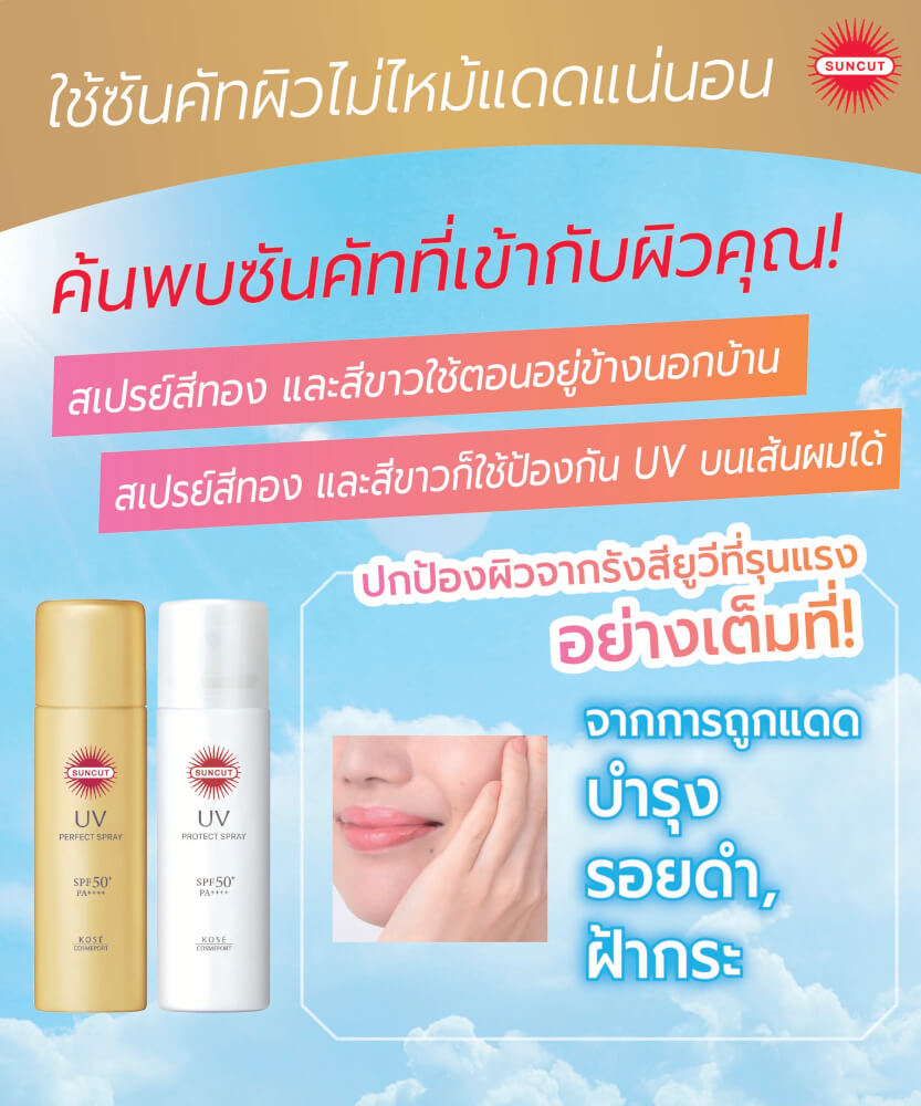 ครีมกันแดด SUNCUT ยูวี โพรเทค สเปรย์ SPF50+ PA++++ 60 กรัม